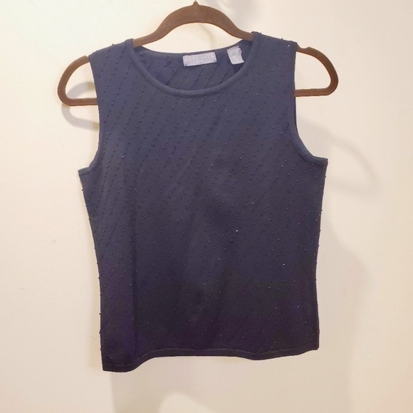 KATE HILL women's black silk blend Tank top size M - Picture 1 of 10